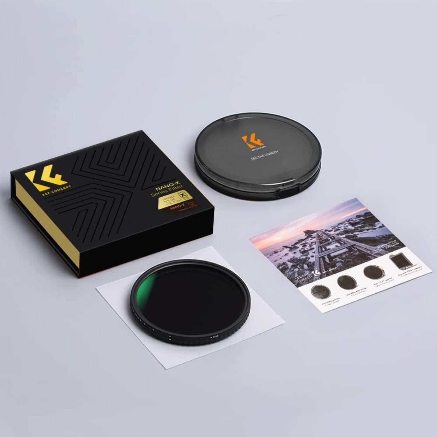 55mm Variabler ND Filter ND8-128 Slim Neutral Graufilter