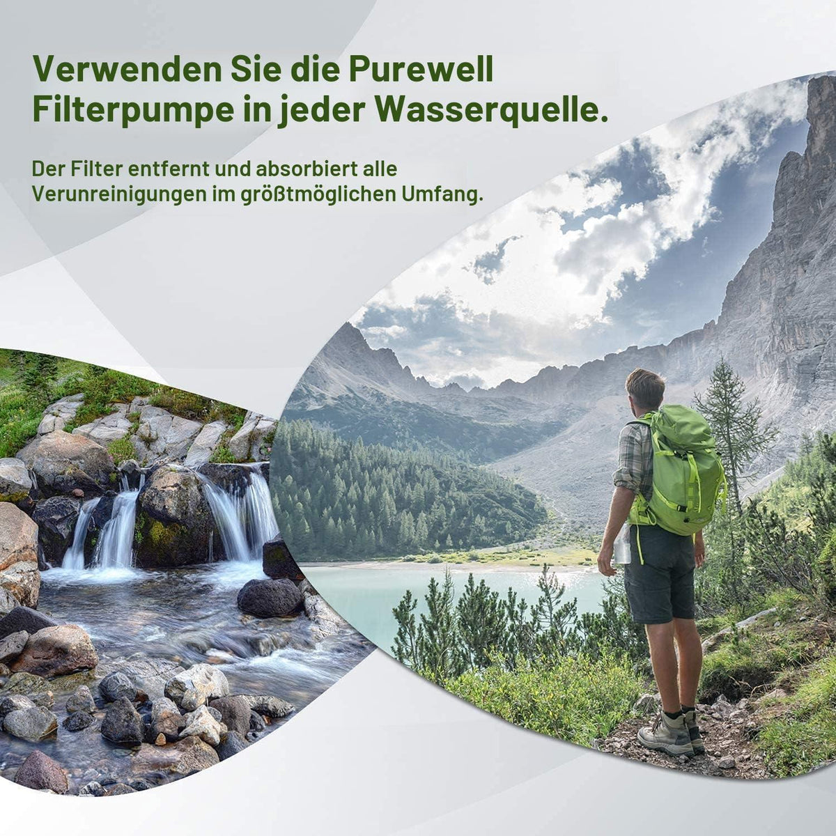 Tragbarer Wasserfilter mit Pumpe – Outdoor Survival 0.01 Mikron