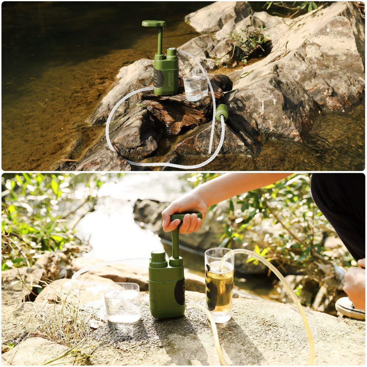 Tragbarer Wasserfilter mit Pumpe – Outdoor Survival 0.01 Mikron