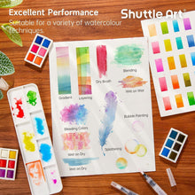 Aquarellfarben Set 48 Wasserfarben 2 Wasserpinsel 10 Pinsel