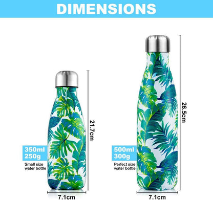 Edelstahl Vakuum Wasserflasche Isolierflasche 350ml Bananenblatt