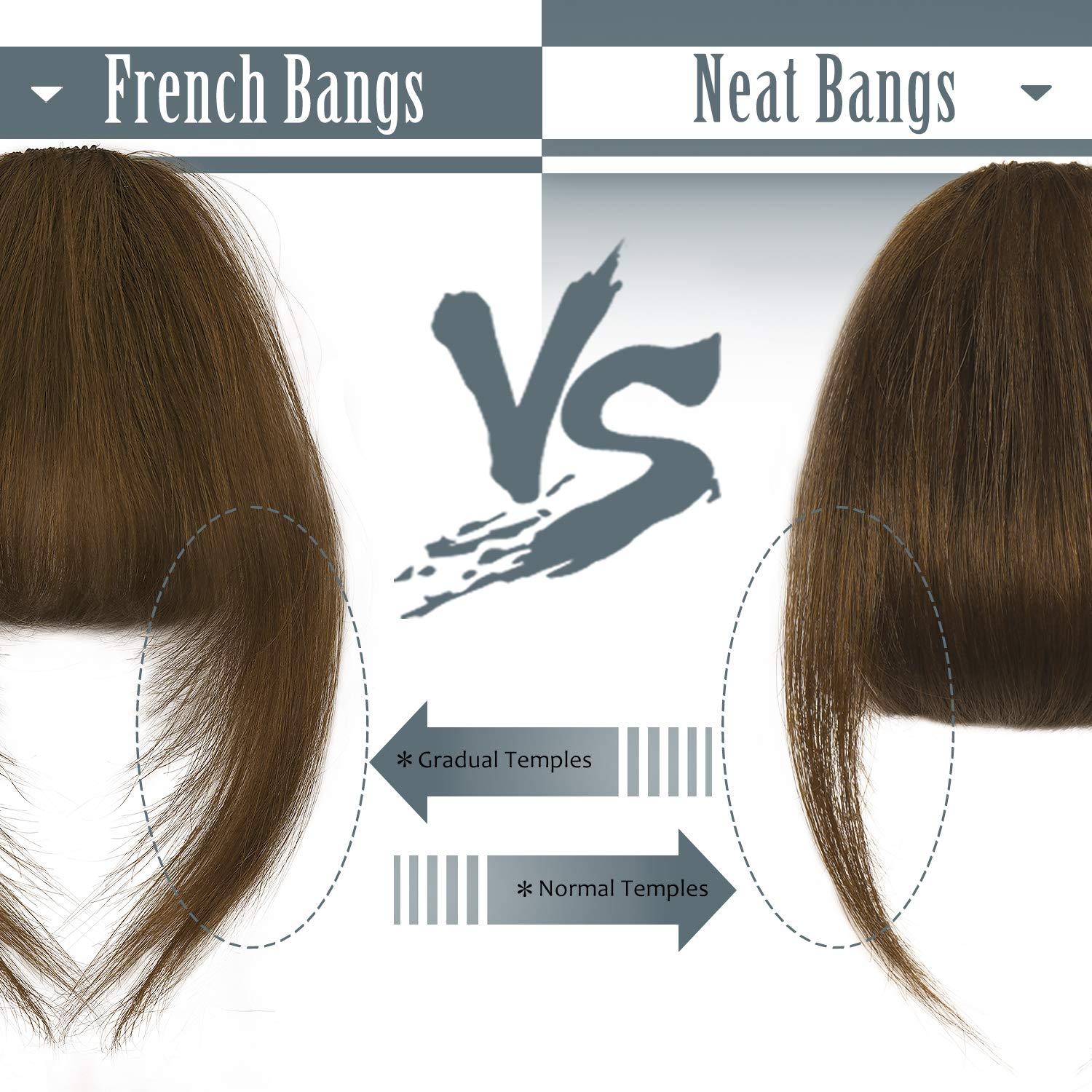 BARSDAR Clip-in Pony Echthaar Braun Fringe Extensions 100% Echthaar dunkelbraun