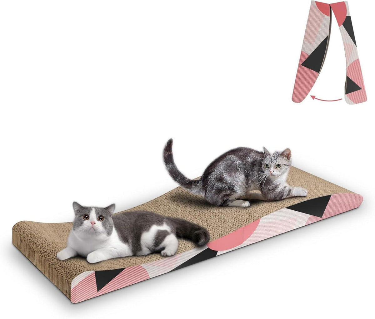 Kratzbrett für Katzen Wellpappe Lounge Kratzmöbel 88x25x10cm