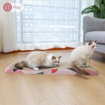 Cat Scratch Board Recyclable Quality Cardboard Toy Mat Furniture Lounger Curve Design 88x25x10cm