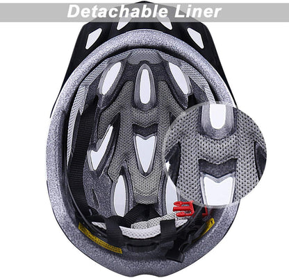 Fahrradhelm Herren Damen MTB Helm Visier EPS Schwarz 57-62cm