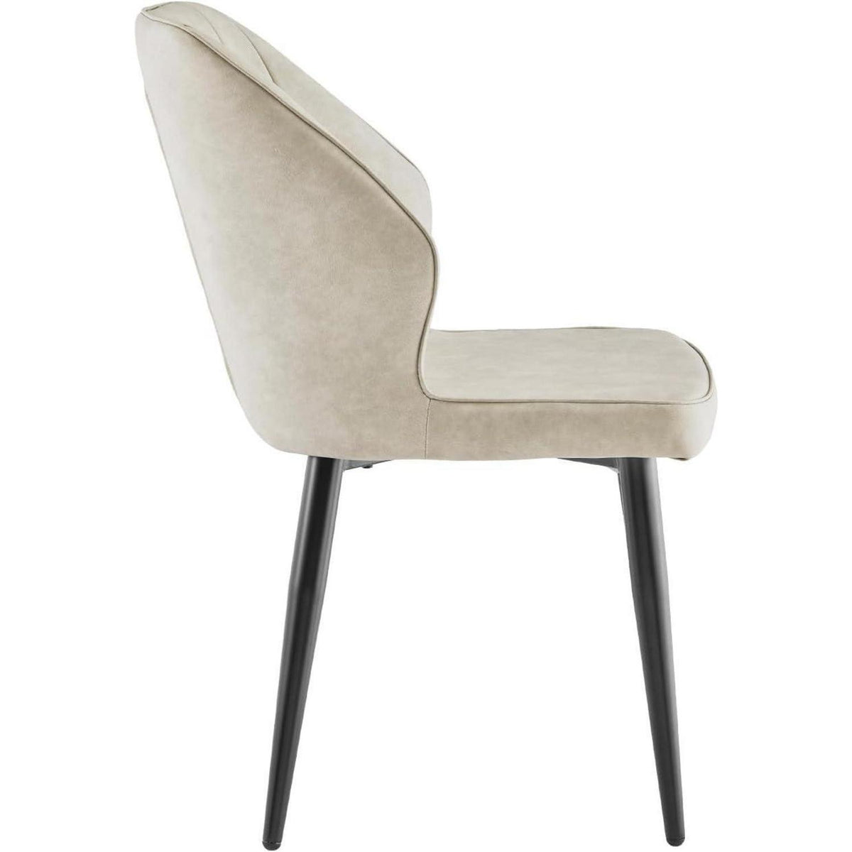 Gepolsterte Esszimmerstühle 4er Set Retro Beige in Lederoptik