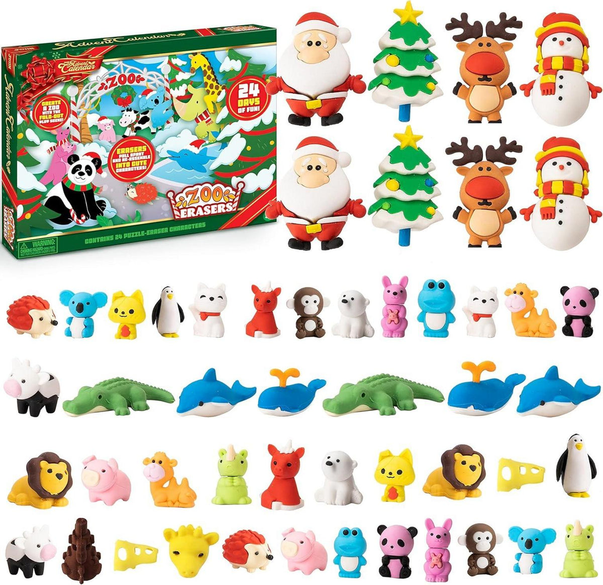JOYIN Adventskalender 2024 Weihnachten 24 Tage Tierfiguren