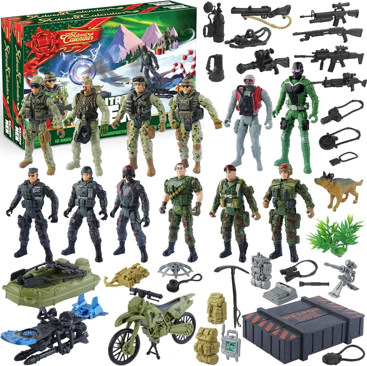 Adventskalender Kinder Weihnachten Countdown Spielzeug Army Mann