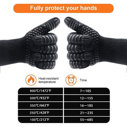 Premium Grillbesteck Set 9tlg mit Grillhandschuhe bis 800°C