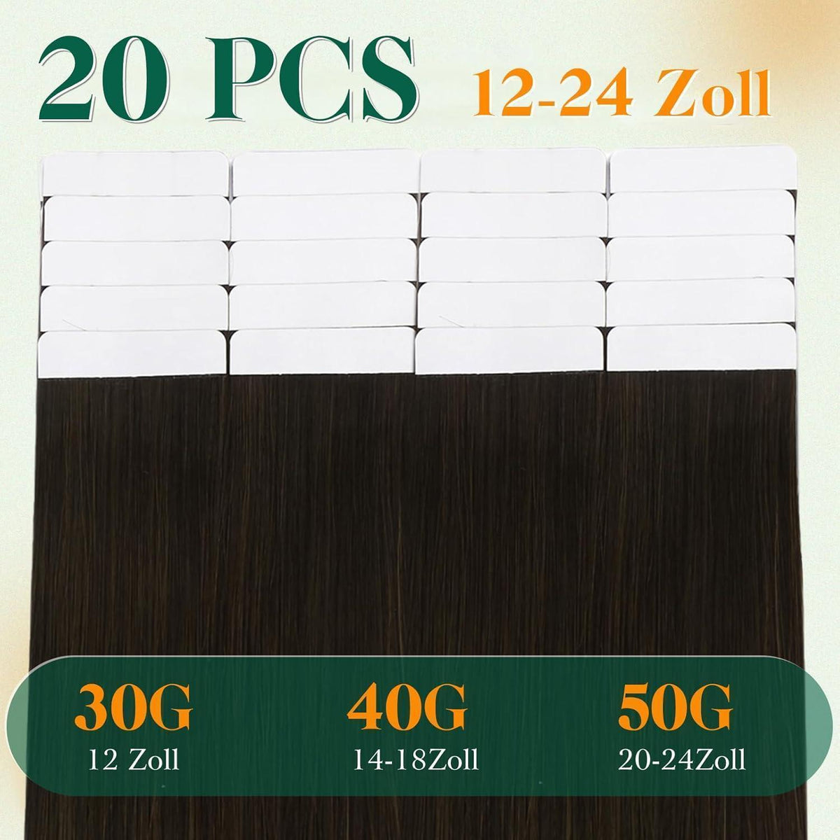 Echthaar Tape Extensions Blond Ombre 50cm