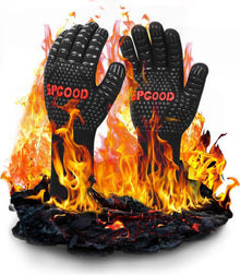 Hitzebeständige Grillhandschuhe 800 Grad für Küche BBQ Schwarz