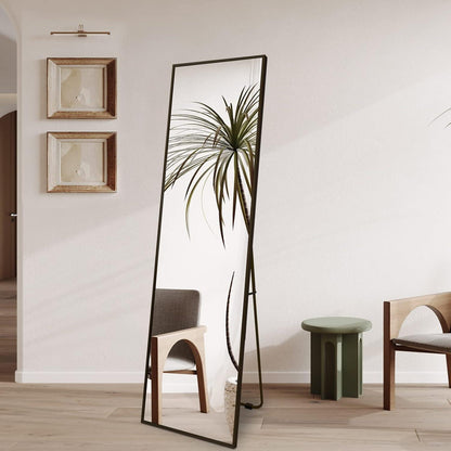 Ganzkörperspiegel 140x40cm – Freistehend, Hängend, Schwarz
