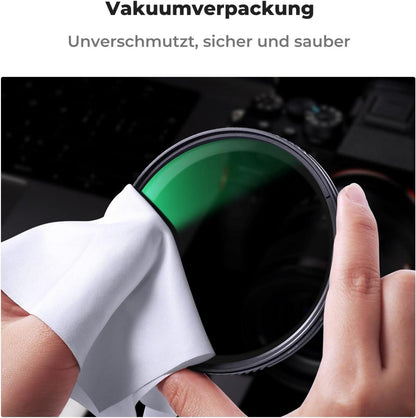 55mm UV Filter mit Objektivdeckel und Reinigungstuch, Nano-Beschichtung