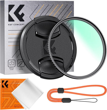 Objektivdeckel UV Filter 62mm mit Nano-Beschichtung & Reinigungstuch