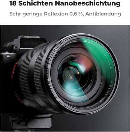 UV Filter 52mm mit Objektivdeckel, Reinigungstuch & Schutzfilter