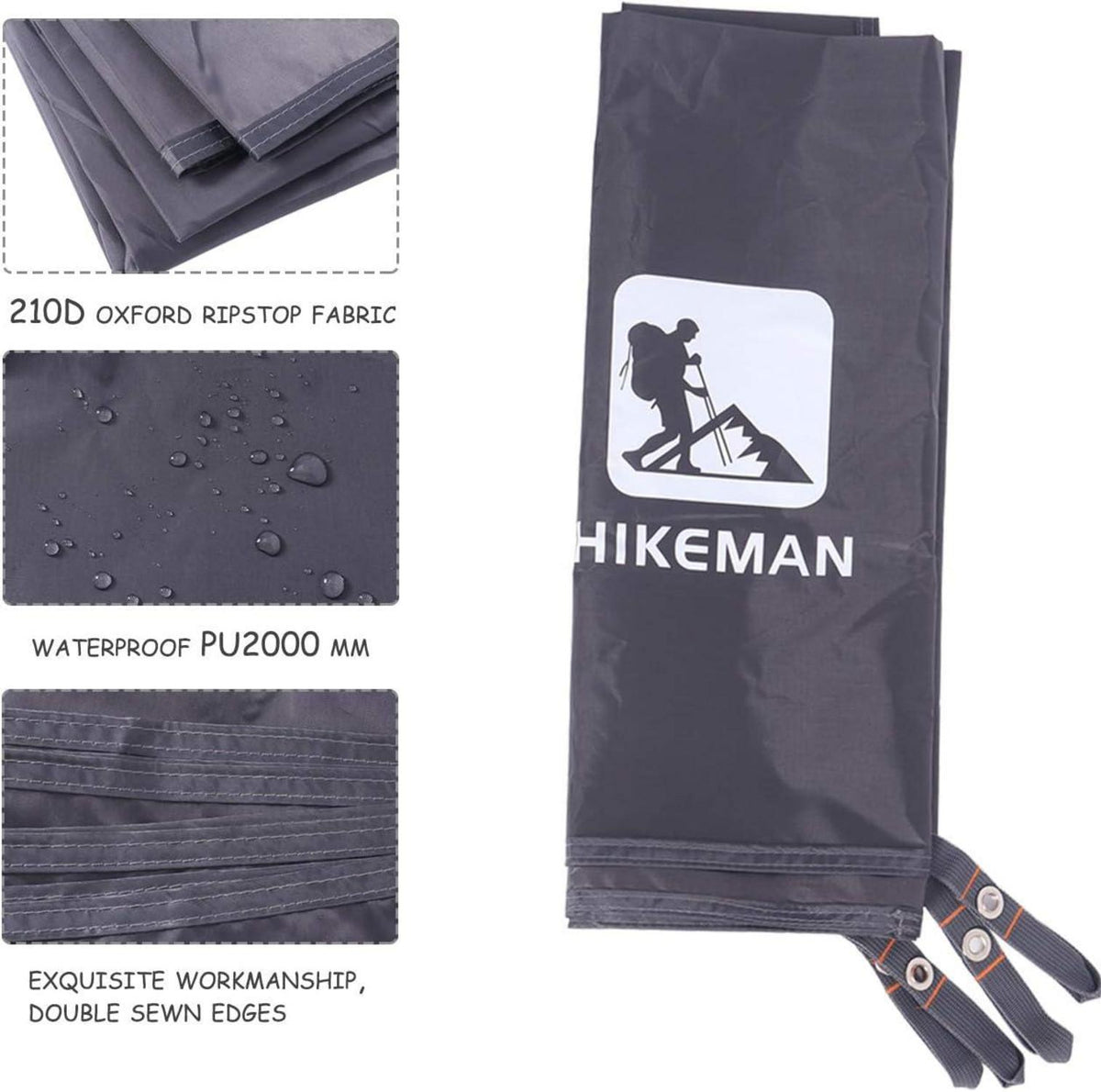 HIKEMAN Zeltplane Camping Plane Wasserdichtes Tarp 240*210cm