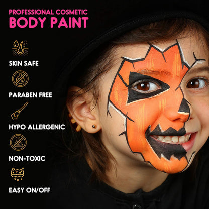 18 lebendige Farben für Kinder Schminke Fasching & Make-up Palette mit