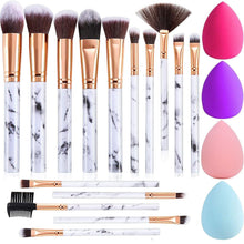 Make up Pinselset 15-teilig mit Schwamm - Synthetische