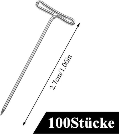 100 Stücke T-Nadel Set, 27mm Polsterungsnadeln mit