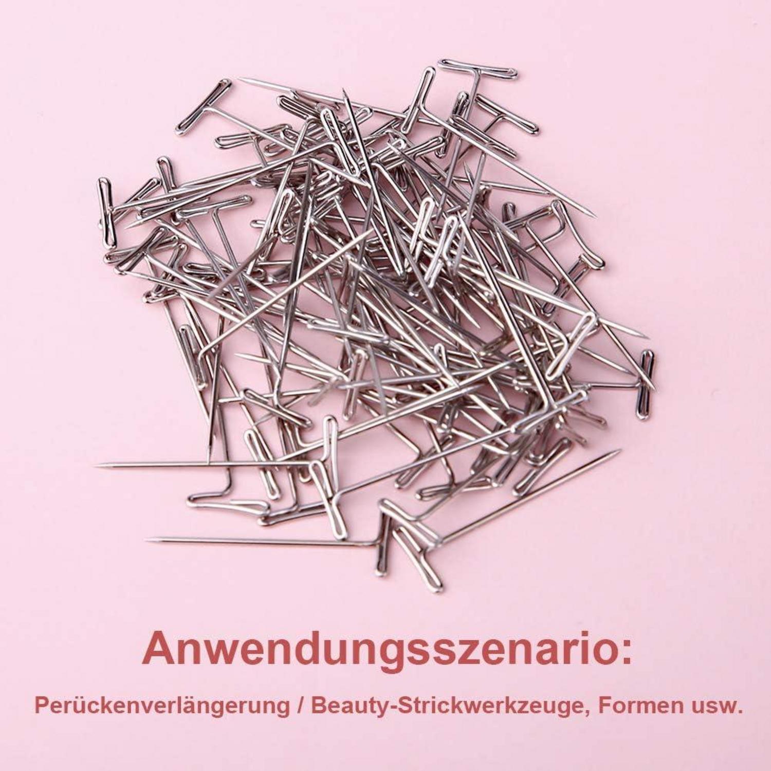 100 Stücke T-Nadeln Set 27mm T-Form Polsterung Aufbewahrungsbox