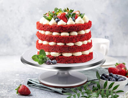 Drehbare Tortenplatte Edelstahl 30,5 cm Kuchen-Drehteller Zuckerguss Glätter