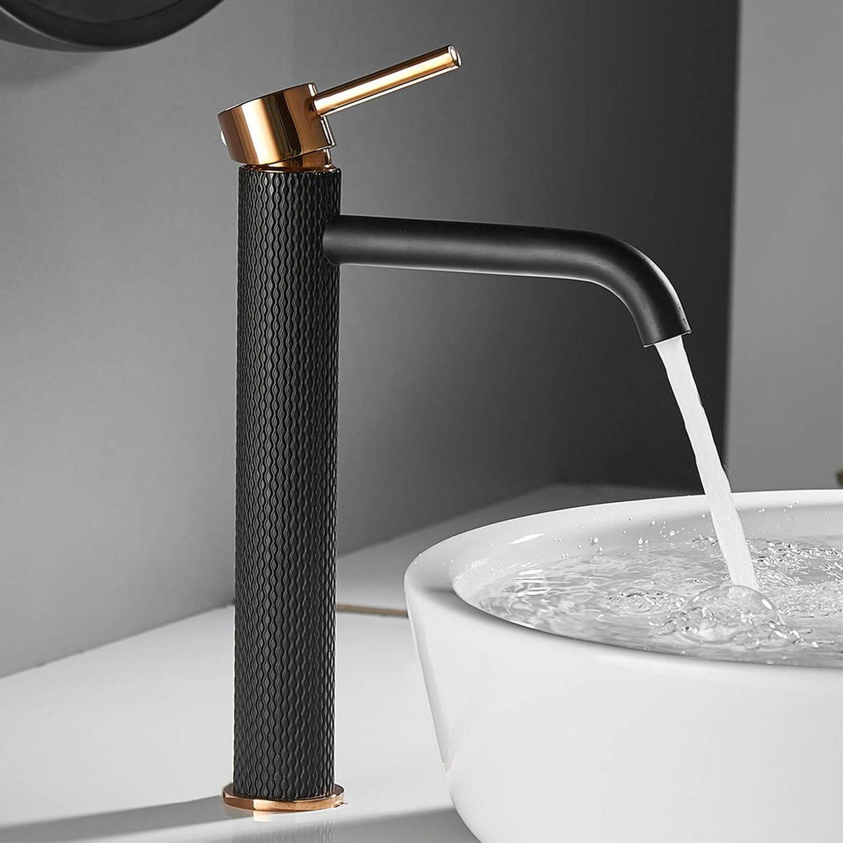 Moderne Schwarz Goldene Badarmatur Einhebel Mischbatterie