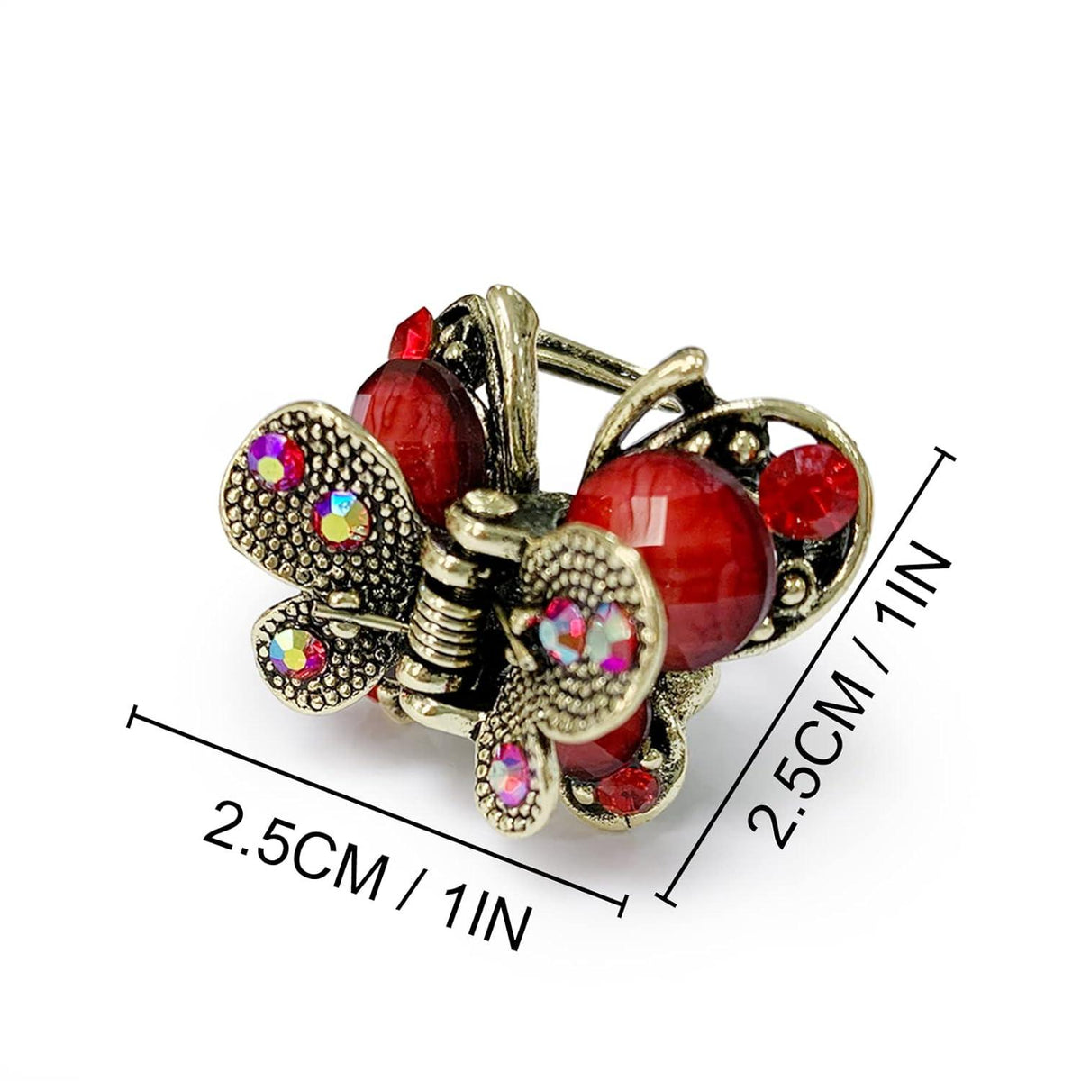 Haarklammer Klein Kristall Schmetterling Vintage Haargreifer