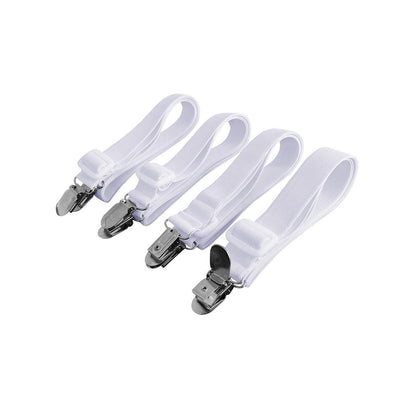 4x Verstellbare Bettlakenspanner (30-120cm) – Weiß