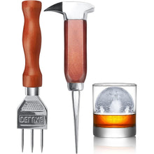 Eispickel-Set Edelstahl-Eiszerkleinerer Holzgriff