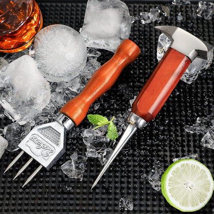 Eispickel-Set Edelstahl-Eiszerkleinerer Holzgriff 18,4 cm 17,3 cm