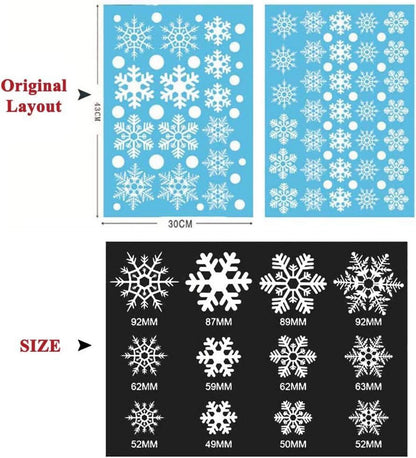 Schneeflocken Fensterbilder Weihnachten PVC Aufkleber