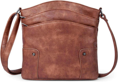 Umhängetasche Damen Crossbody Klein Geldbörse Mokka Braun