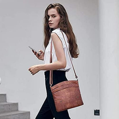 Umhängetasche Damen Crossbody Klein Geldbörse Mokka Braun