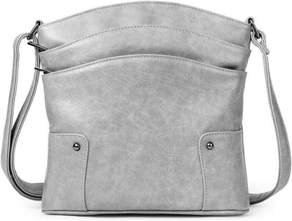 Umhängetasche Damen Crossbody Clutch Handytasche grau