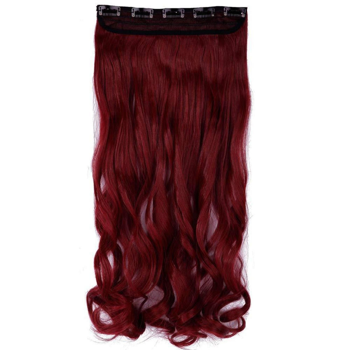 Gewellte Haarverlängerung Dunkelrot 60cm – Clip-in Haarteil