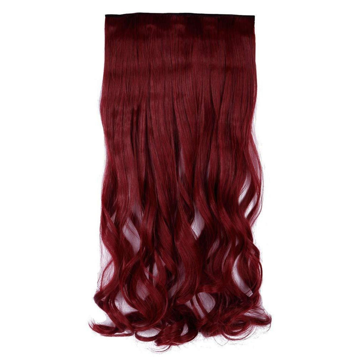 Gewellte Haarverlängerung Dunkelrot 60cm – Clip-in Haarteil