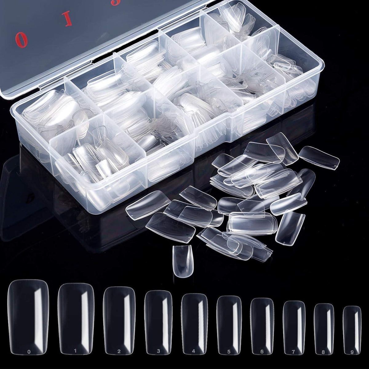 500 Acryl Nagelspitzen Transparent – Falsche Nägel für Maniküre