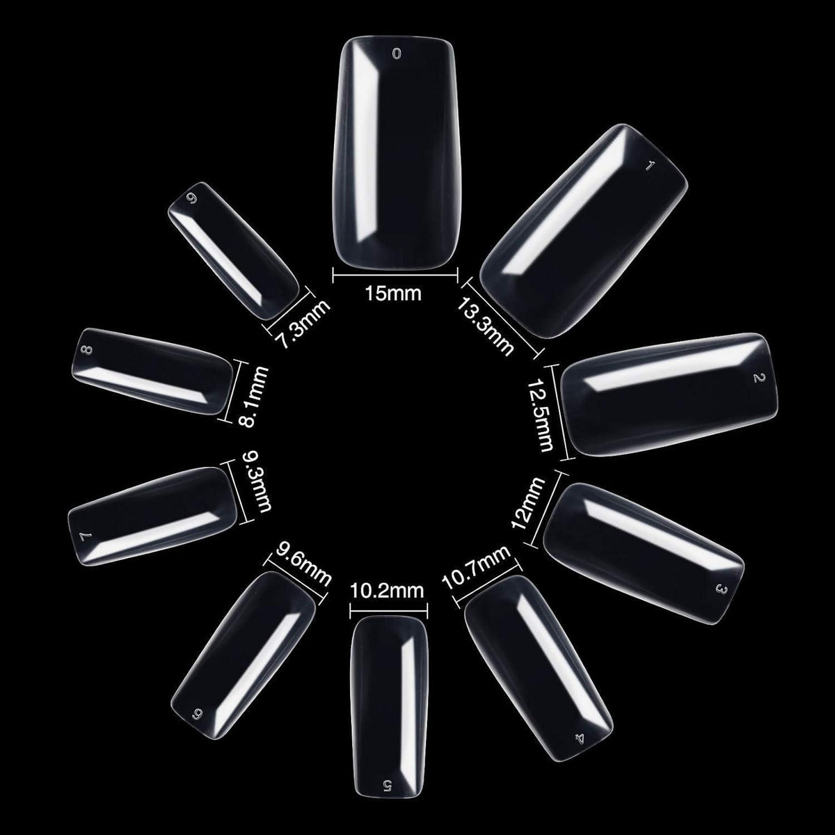 500 Acryl Nagelspitzen Transparent – Falsche Nägel für Maniküre