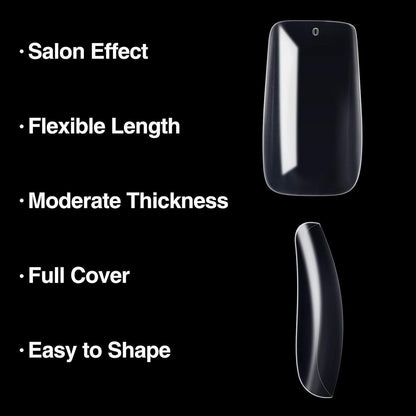 500 Acryl Nagelspitzen Transparent – Falsche Nägel für Maniküre