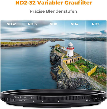 ND Filter 82mm Magnetischer Variabler Graufilter ND2-32 Neutral