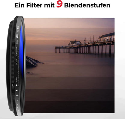 43mm Variabler ND Filter ND2-400 Premium Glasbeschichtung wasserfest