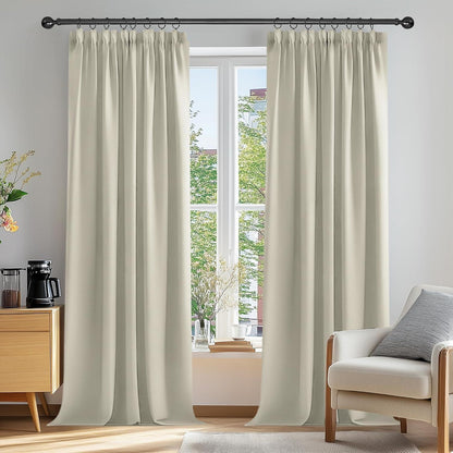 Verdunkelungsvorhang Set Hellbeige 229x229cm - Thermogardine Schallschutz