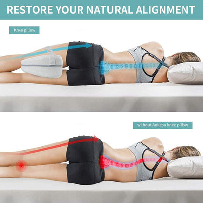 Ergonomisches Memory Foam Kniekissen für Seitenschläfer mit