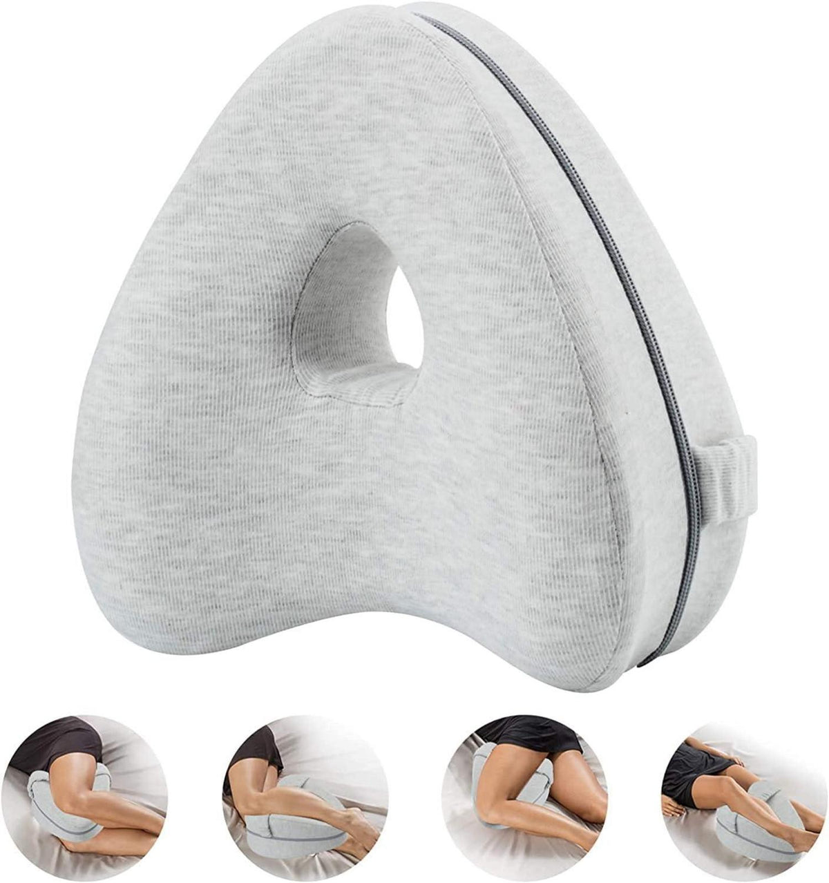 Ergonomisches Kniekissen für Seitenschläfer, Memory Foam, abnehmbarer Bezug