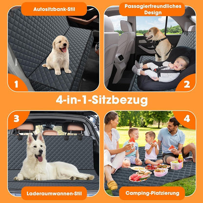 Hundedecke Auto Rückbank – Kratzfest & Wasserdicht, Grau 137x120cm