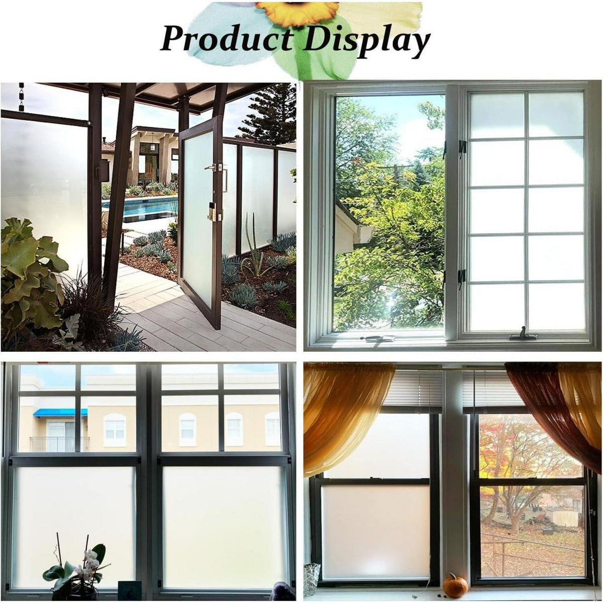 Milchglas Fensterfolie Blickdicht 90x300cm – Sichtschutz für Bad & Co.