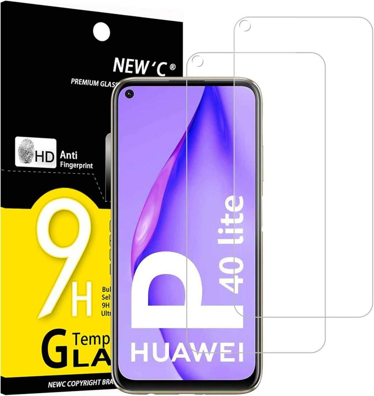 Panzer Schutzglas Huawei P40 Lite 4G 2er Set 9H Härte 0.33mm Klar