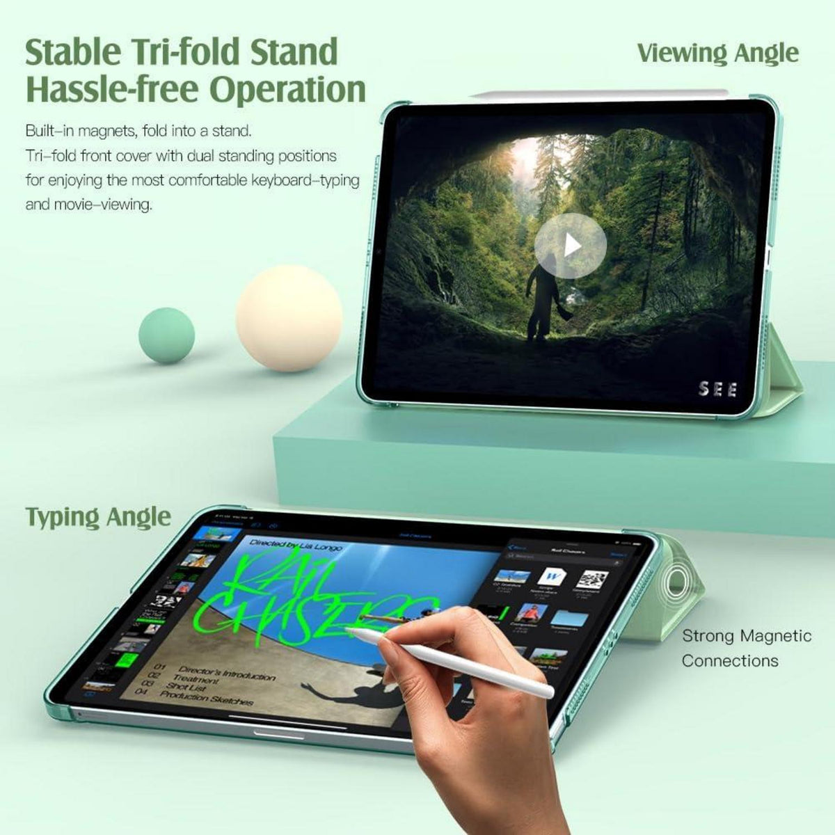 iPad Air 11 Zoll Hülle M2 2024/6/5/4. Generation - Transparente