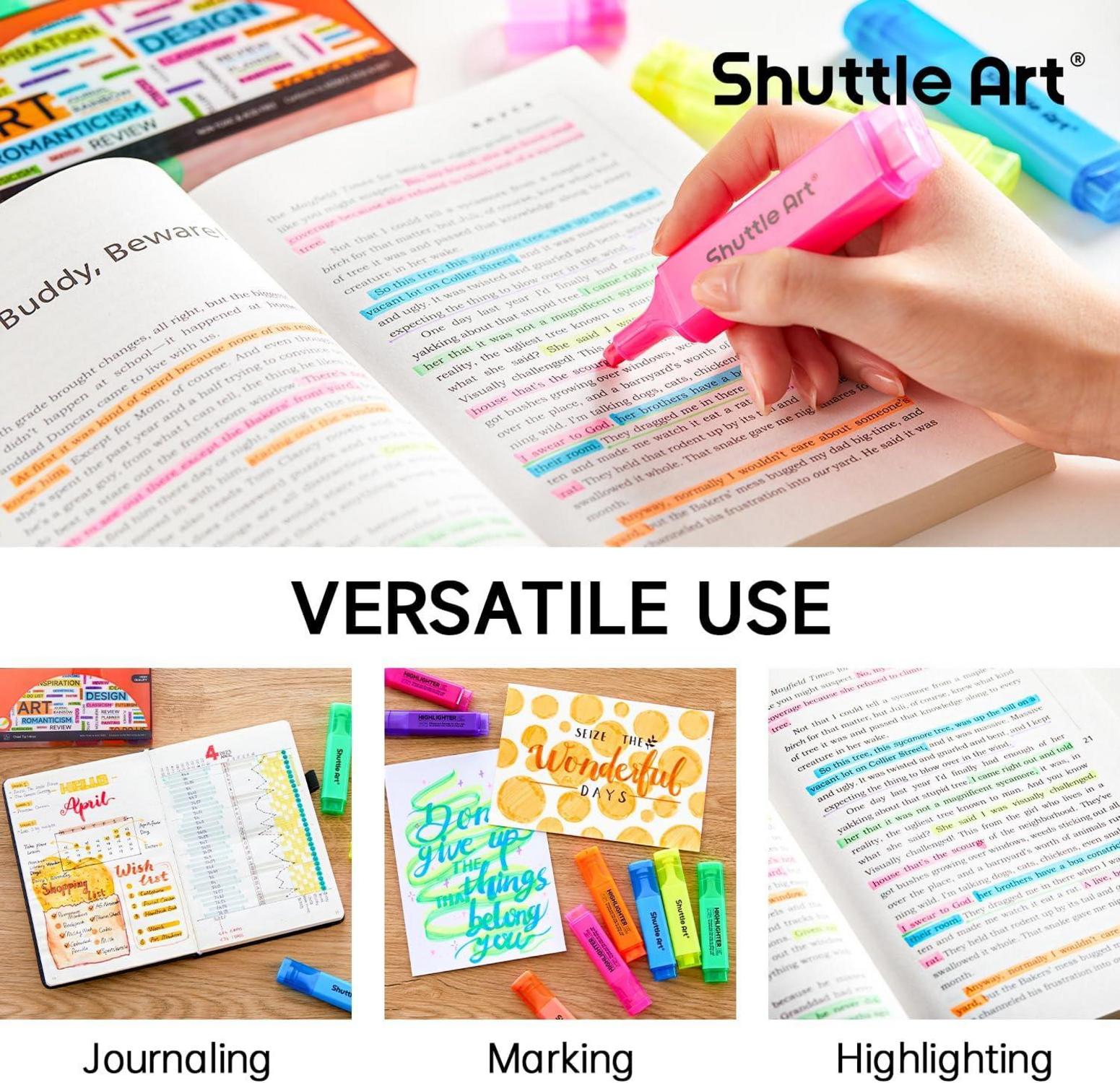 8-Farben Textmarker Shuttle Art Meißelspitze schnell trocknend fluoreszierend