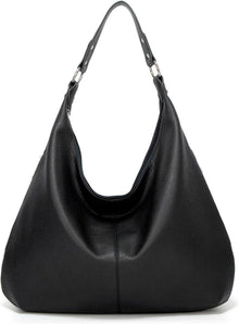 Große Damen Vintage PU Leder Hobo Umhängetasche Zipper